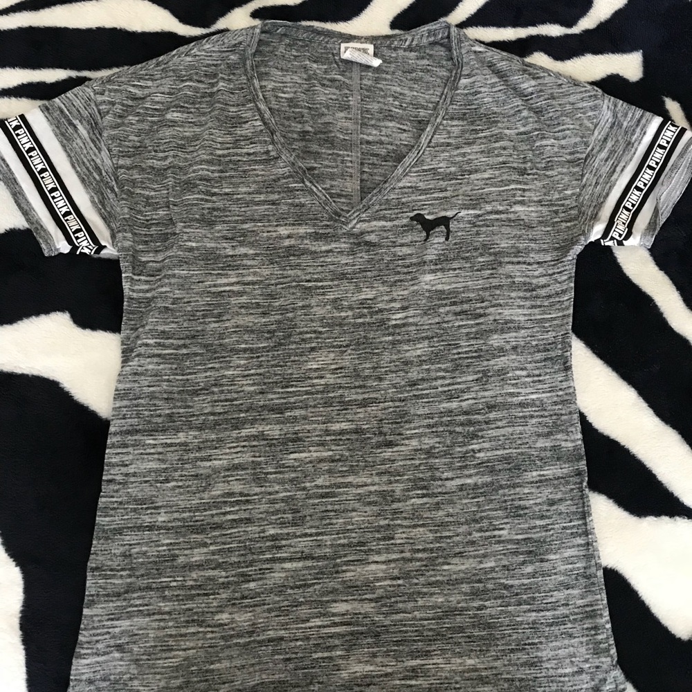 Pink Victoria’s Secret Marl Grey V neck shirt